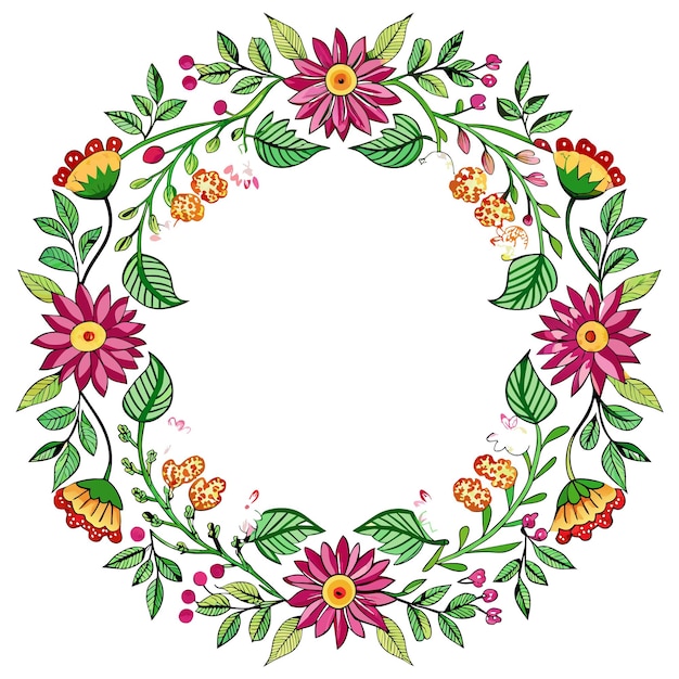 Cuadro con ilustración vectorial de flores