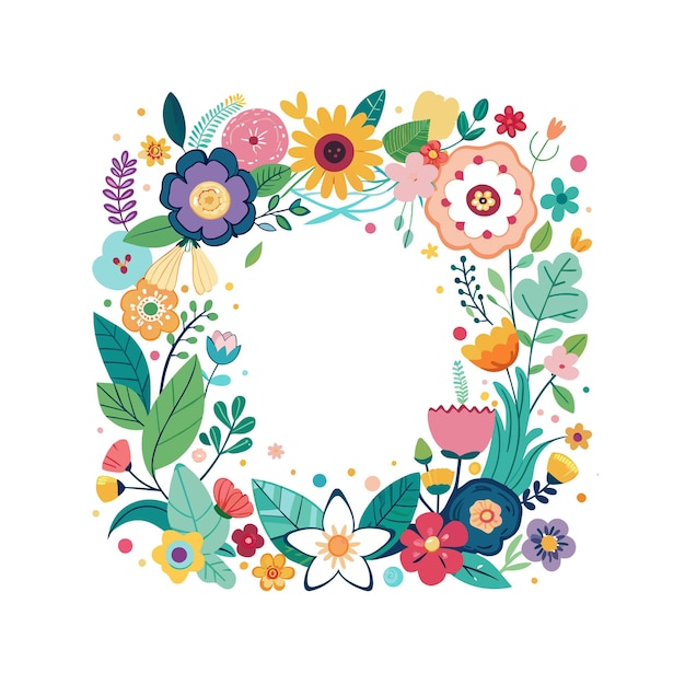 Cuadro con ilustración vectorial de flores