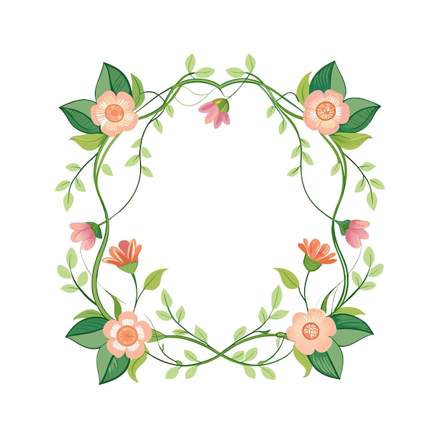 Cuadro con ilustración vectorial de flores