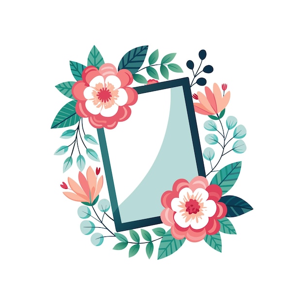 Cuadro con ilustración vectorial de flores