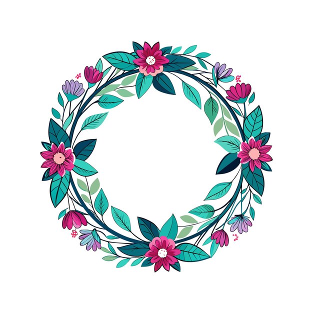 Cuadro con ilustración vectorial de flores