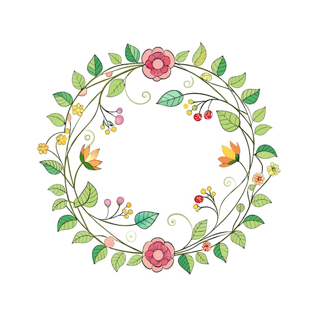 Cuadro con ilustración vectorial de flores