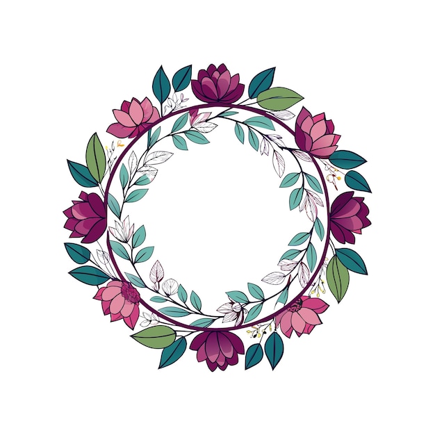Cuadro con ilustración vectorial de flores