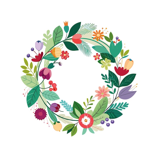Cuadro con ilustración vectorial de flores