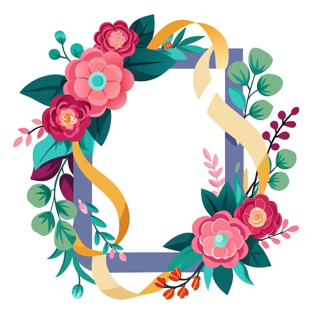 Cuadro con ilustración vectorial de flores