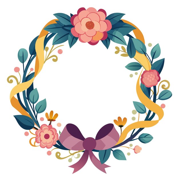 Cuadro con ilustración vectorial de flores
