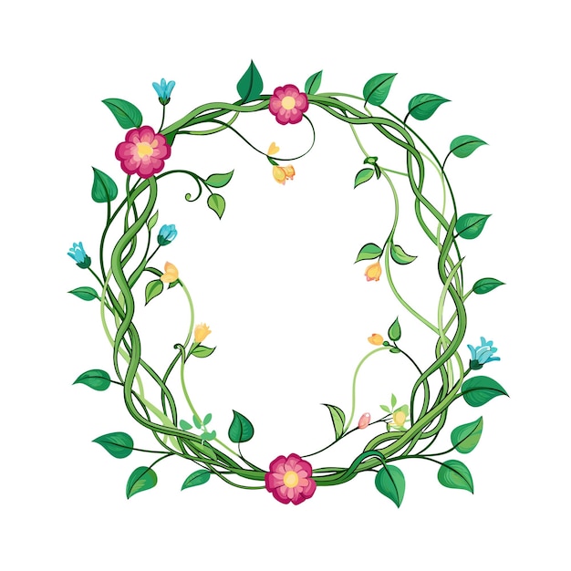Cuadro con ilustración vectorial de flores