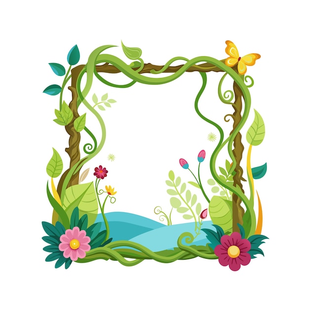 Cuadro con ilustración vectorial de flores