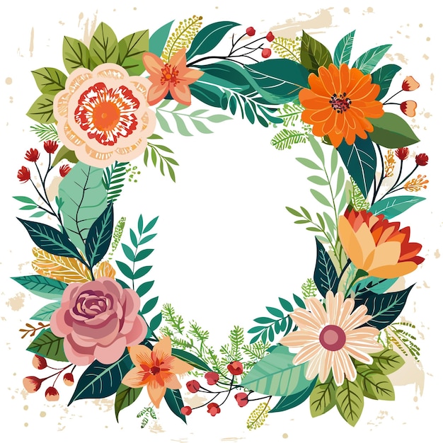 Cuadro con ilustración vectorial de flores