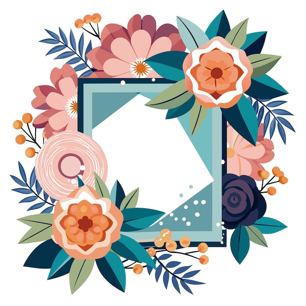 Cuadro con ilustración vectorial de flores