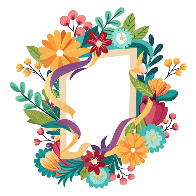 Cuadro con ilustración vectorial de flores
