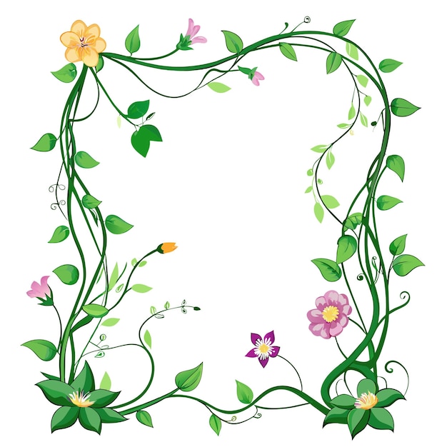 Cuadro con ilustración vectorial de flores
