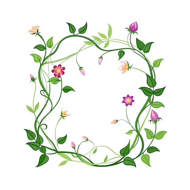 Cuadro con ilustración vectorial de flores