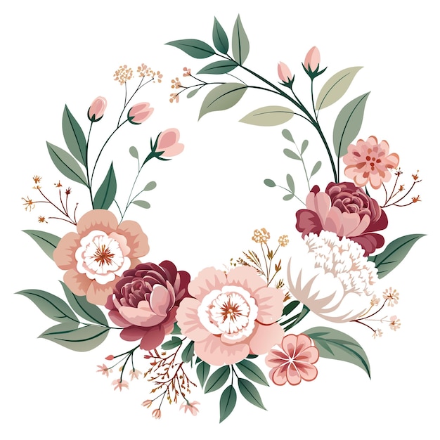 Cuadro con ilustración vectorial de flores