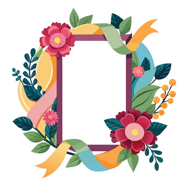 Cuadro con ilustración vectorial de flores