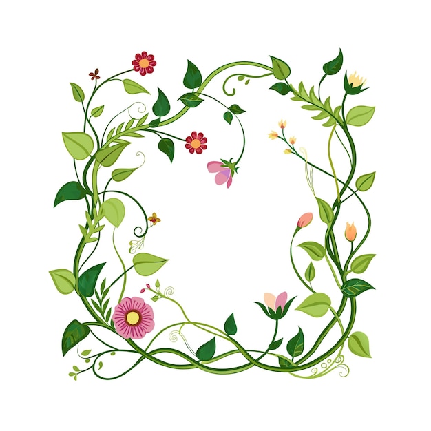 Cuadro con ilustración vectorial de flores