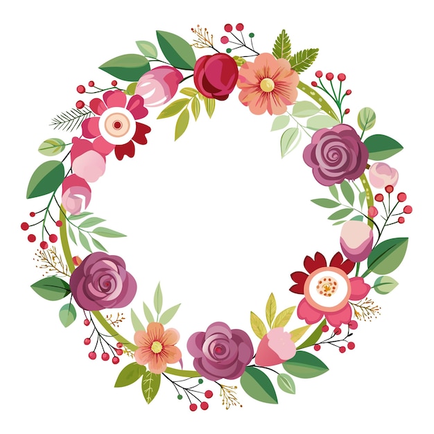 Cuadro con ilustración vectorial de flores