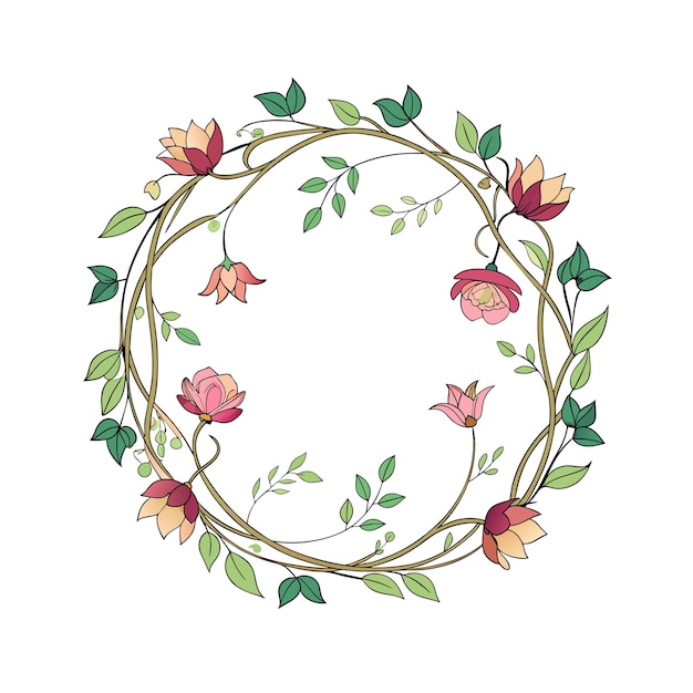 Cuadro con ilustración vectorial de flores