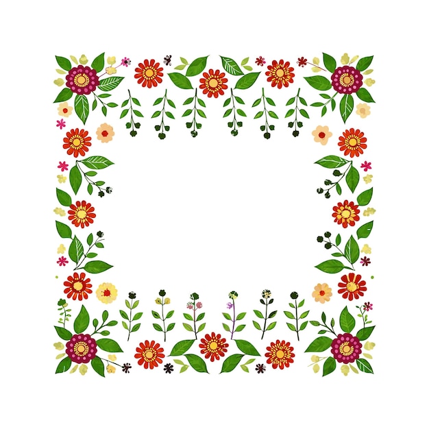 Cuadro con ilustración vectorial de flores