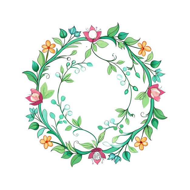 Cuadro con ilustración vectorial de flores
