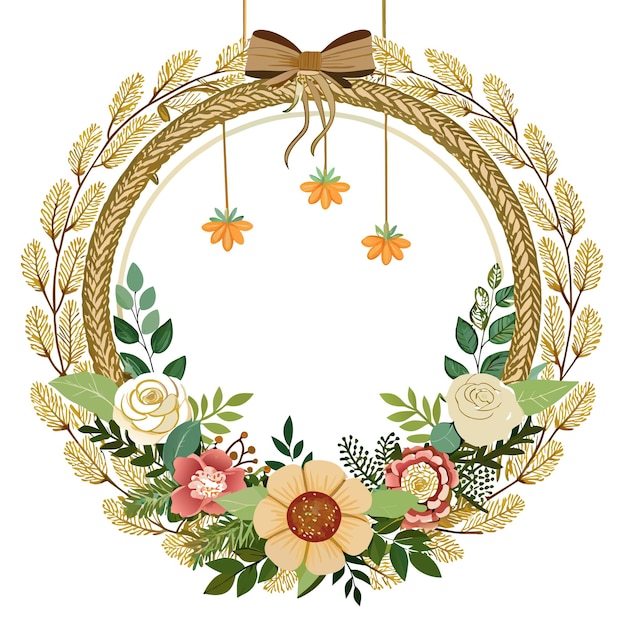 Cuadro con ilustración vectorial de flores