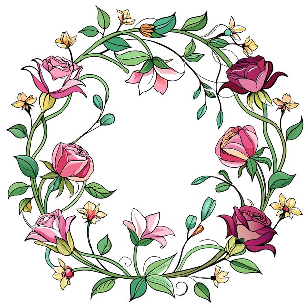 Cuadro con ilustración vectorial de flores