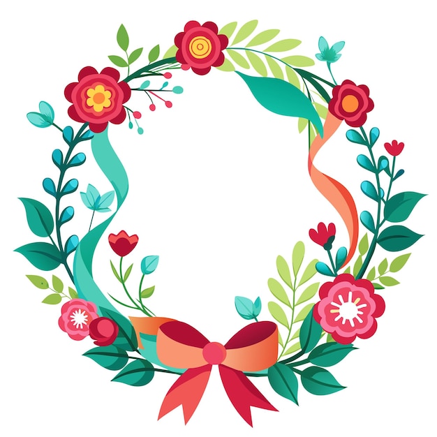 Cuadro con ilustración vectorial de flores