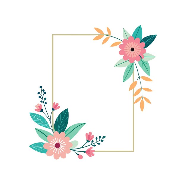 Cuadro con ilustración vectorial de flores