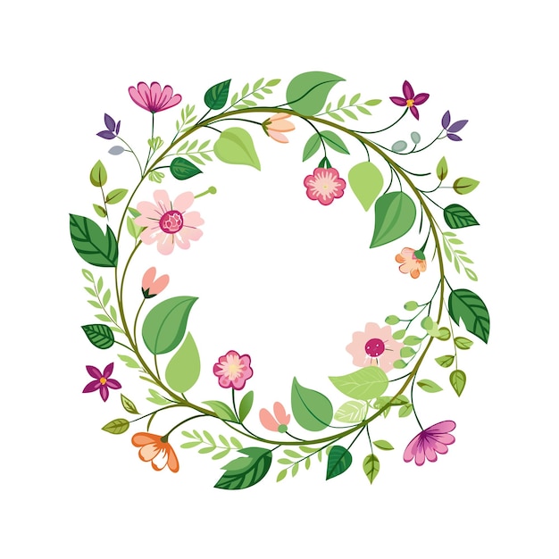 Cuadro con ilustración vectorial de flores