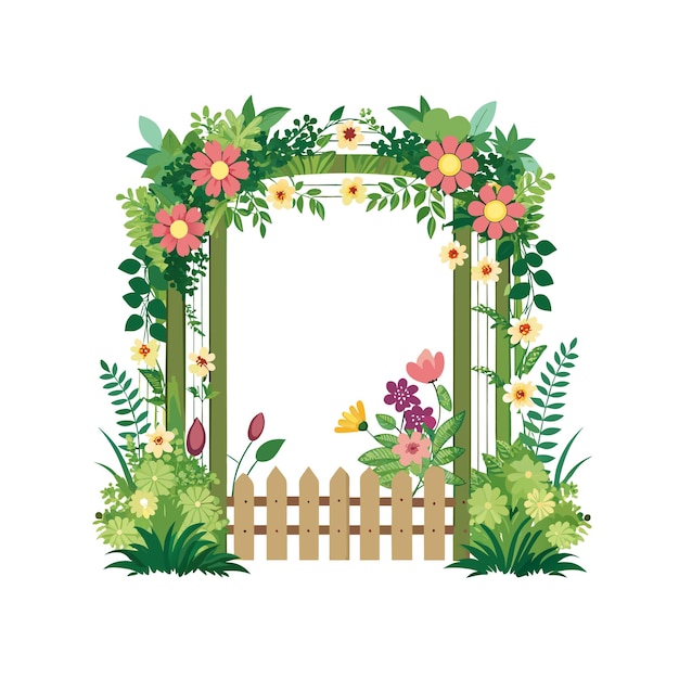 Cuadro con ilustración vectorial de flores