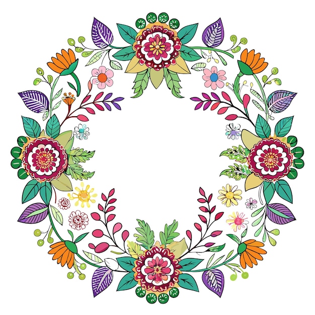 Cuadro con ilustración vectorial de flores