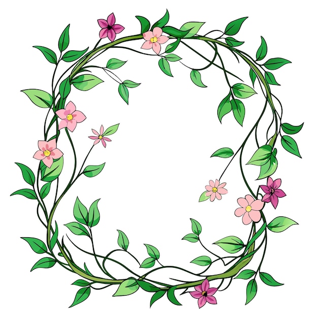 Cuadro con ilustración vectorial de flores