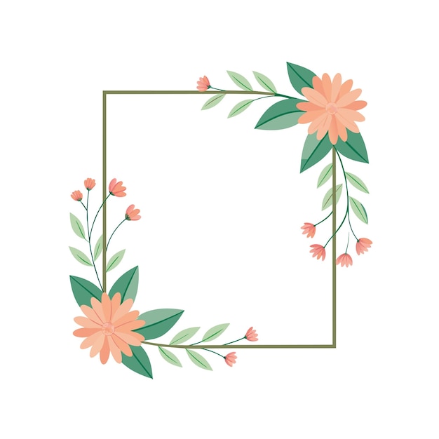 Cuadro con ilustración vectorial de flores