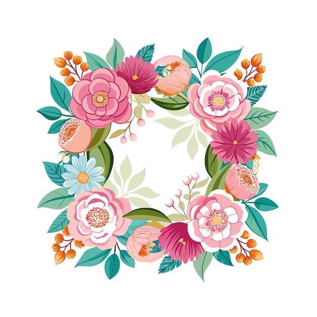 Cuadro con ilustración vectorial de flores