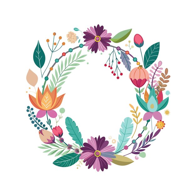 Cuadro con ilustración vectorial de flores
