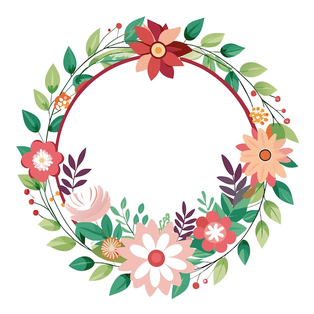 Cuadro con ilustración vectorial de flores