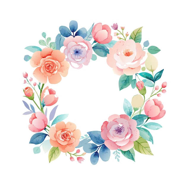 Cuadro con ilustración vectorial de flores