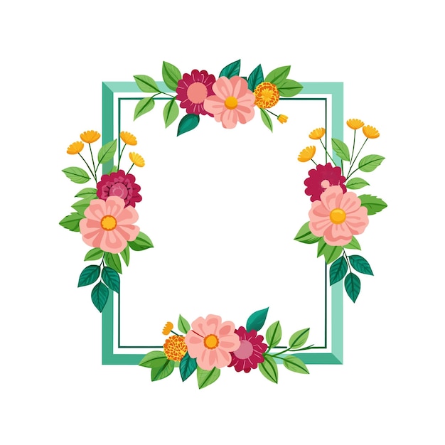 Cuadro con ilustración vectorial de flores