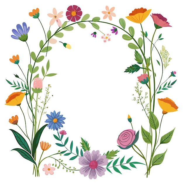 Cuadro con ilustración vectorial de flores