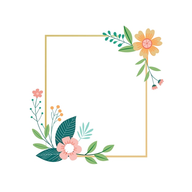Cuadro con ilustración vectorial de flores