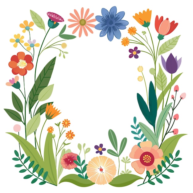 Cuadro con ilustración vectorial de flores