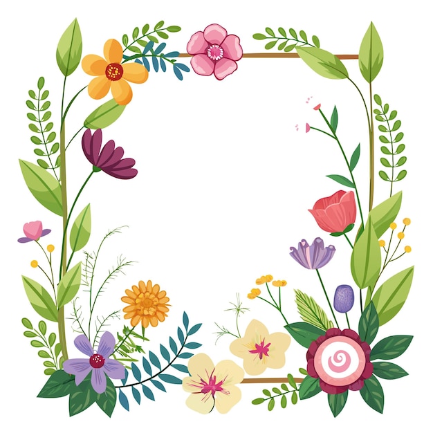 Cuadro con ilustración vectorial de flores