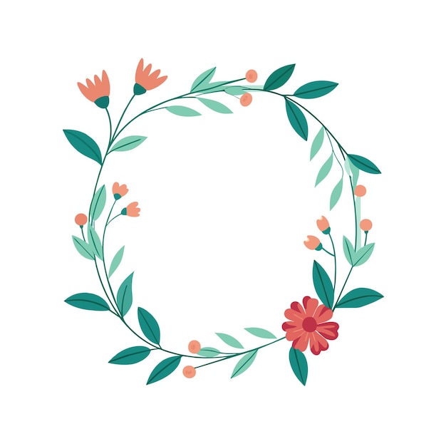 Cuadro con ilustración vectorial de flores