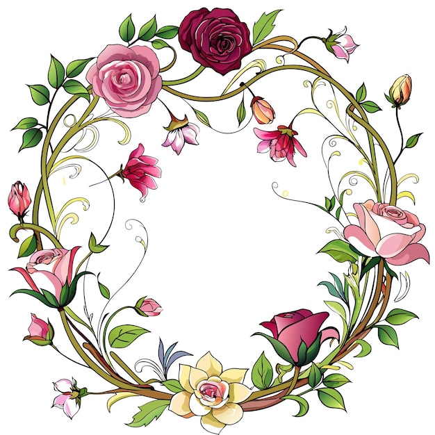 Cuadro con ilustración vectorial de flores