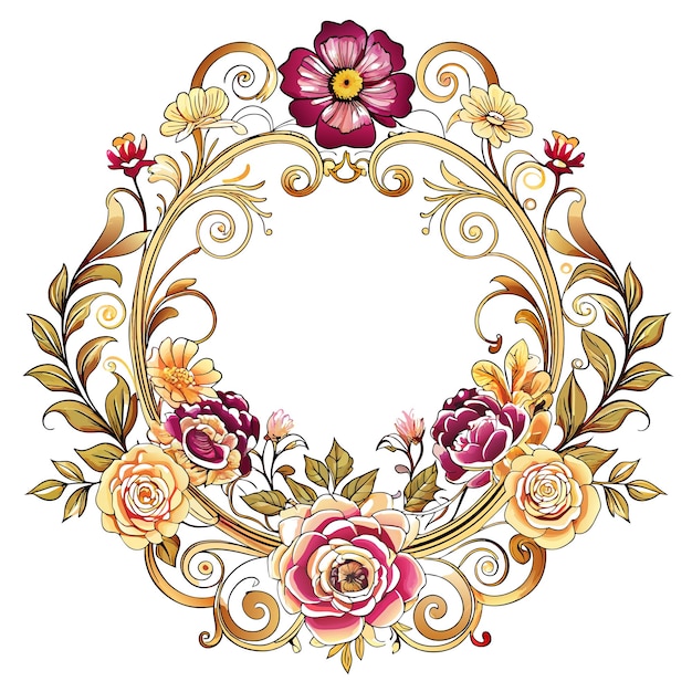 Cuadro con ilustración vectorial de flores