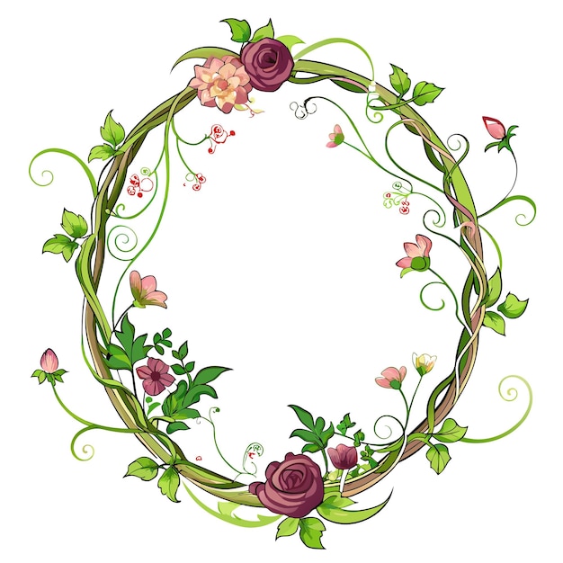 Cuadro con ilustración vectorial de flores