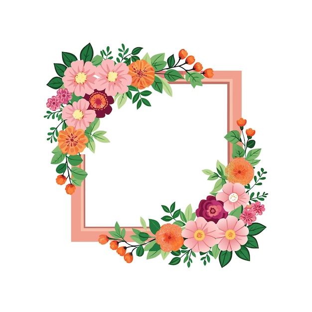 Cuadro con ilustración vectorial de flores