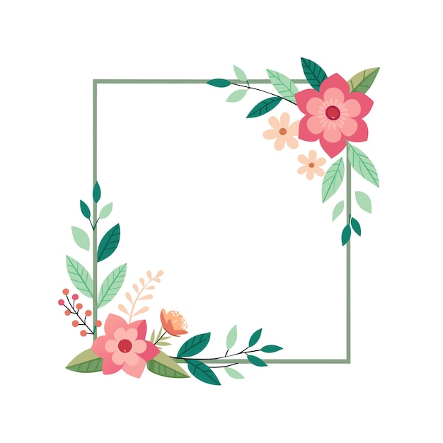 Cuadro con ilustración vectorial de flores