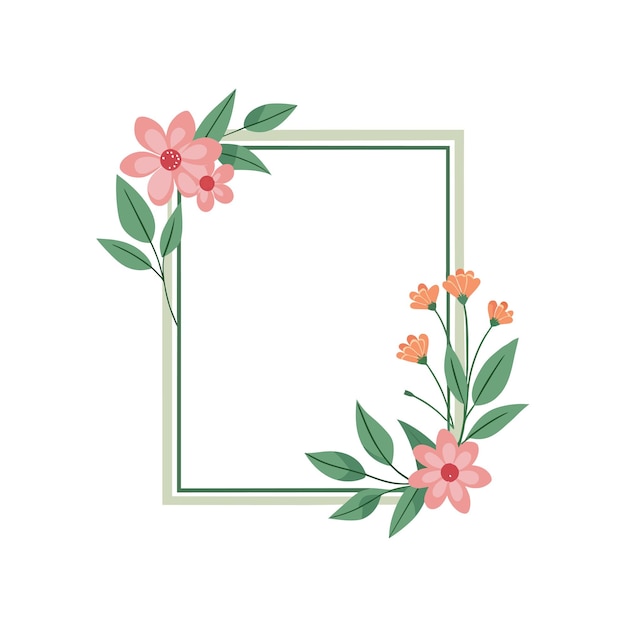 Cuadro con ilustración vectorial de flores