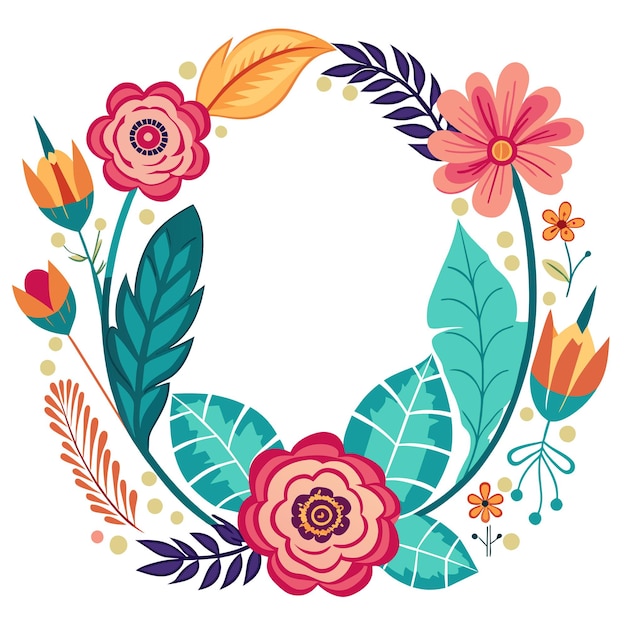 Cuadro con ilustración vectorial de flores
